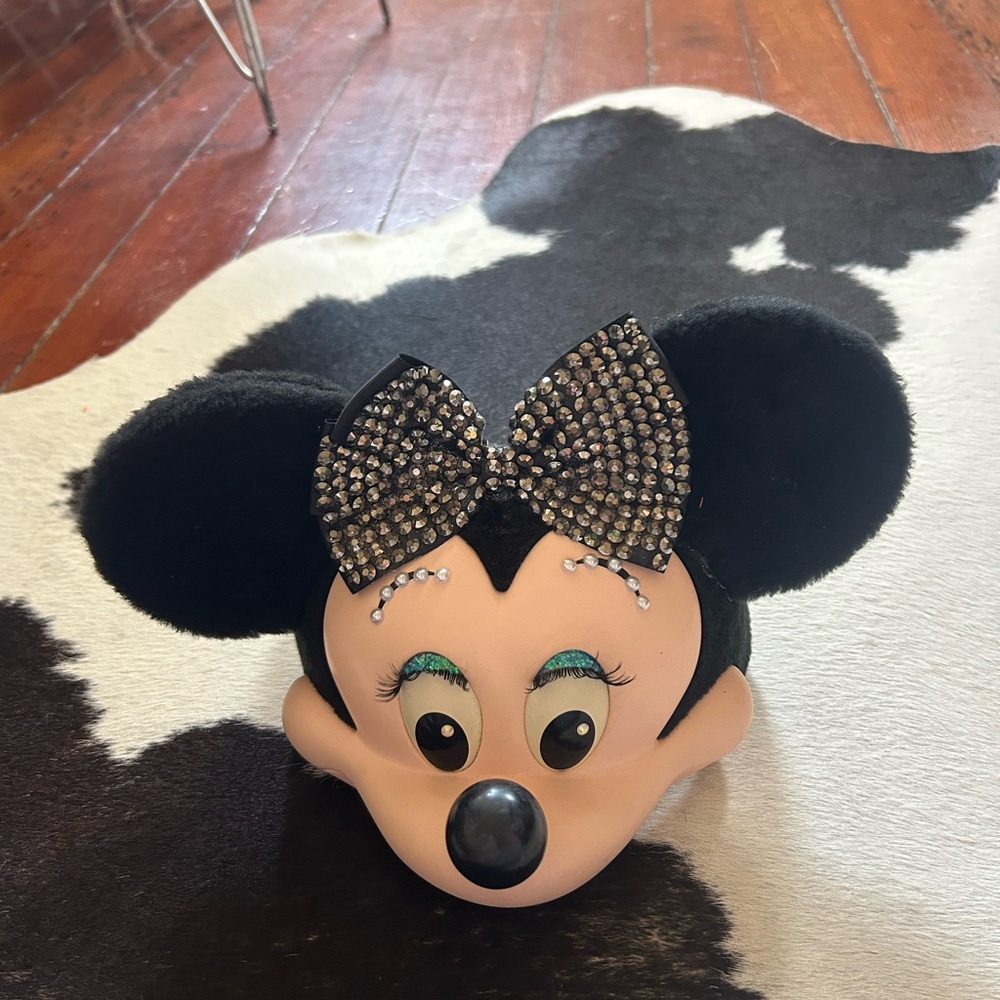 Disney Black and Cream Minnie Mouse Toy with Bow